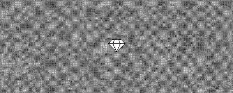 Pixel-art diamond on a grey dithered background