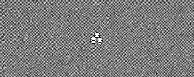 Pixel-art stacked coins on a grey dithered background